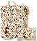2 Pack Canvas Tote Bag - with Makeup Pouch Zipper Bag for Women Retro Flowers Reusable Grocery Cotton Cloth Shoulder Bag for Gym, Travel, Work